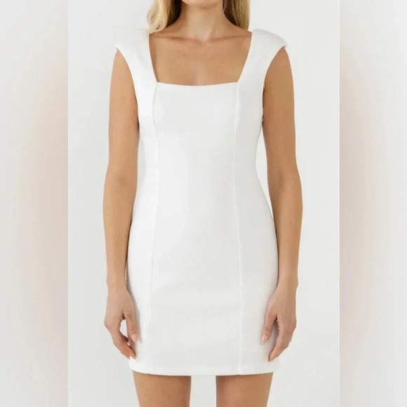 NWT Anthropologie Endless Rose White Mini Dress, Square Neck, Bridel Size XS - Picture 2 of 4